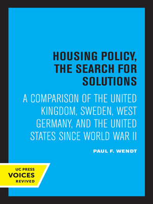 cover image of Housing Policy, the Search for Solutions